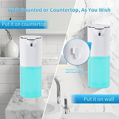 WISEKOTI P9 מתקנת סבון יד אוטומטית מקצף, נטענת, ללא מגע, מתקן סבון מקציף חיישן למטבח וחדר אמבטיה, מתקן סבון