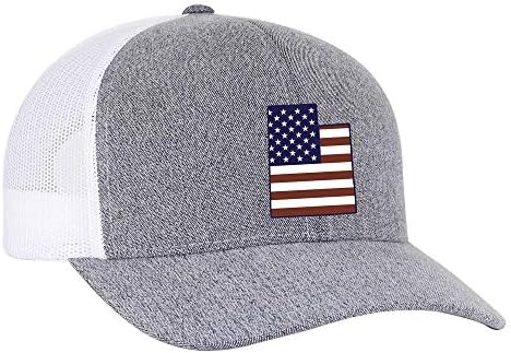 מורשת גאווה אפור אברש ולבן אמריקאי דגל רקום מדינת גאווה כובעים