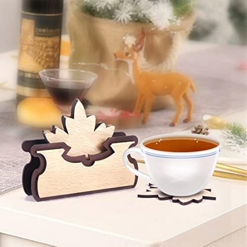 עץ תחתיות דקורטיבי מחזיק שולחן עבור תה קפה כוסות ספלי-18