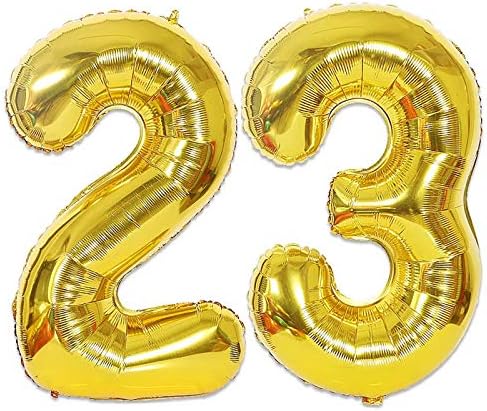 ענק 40 אינץ '23 מספר בלונים ג'מבו מספר זהב מספר בלונים סילם בלוני הליום לפסטיבל יום הולדת ליום הולדת