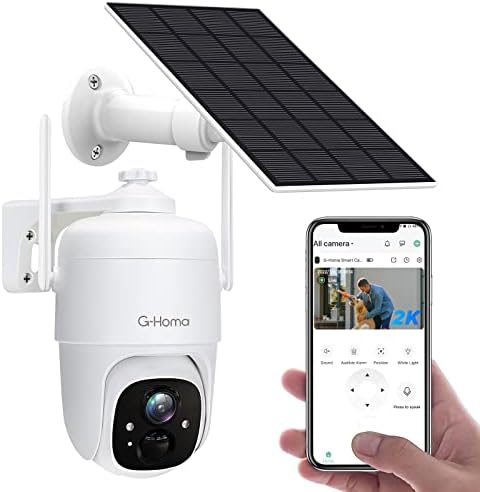 מצלמת אבטחה חיצונית אלחוטית, 2K 3MP סולארית מופעלת על ידי 360 מעלות צלעות PTZ לאבטחה ביתית עם ראיית