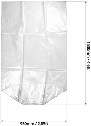 חבילת 5 חבילות 55 ליטר תוף פלסטיק שקוף, שקיות דלי ברורות עמידות בפני דליפות כבדות למרינדה והמלחה,