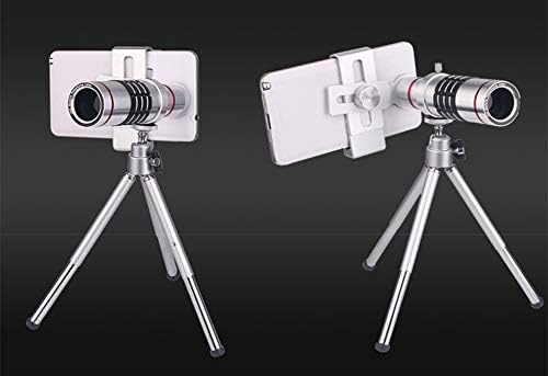 Lunchbox.com טלסקופ חד-עיני 18 עדשת זום מצלמת טלפון חכם נייד עם תושבת חצובה לאייפון וסמארטפון אנדרואיד, שחור