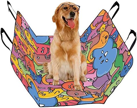 מותאם אישית קומיקס גרפיטי אמנות בלוק יד נמשך הדפסת רכב מושב מכסה לכלבים עמיד למים החלקה עמיד רך לחיות מחמד