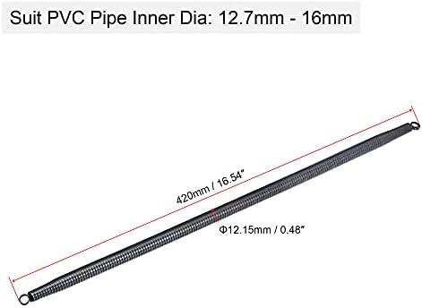 בנדר צינור קפיץ UXCELL, 12.15 ממ OD 420 ממ אורך פלדה פחמן גבוה A-type עבור צינור PVC של 12.7-16 ממ