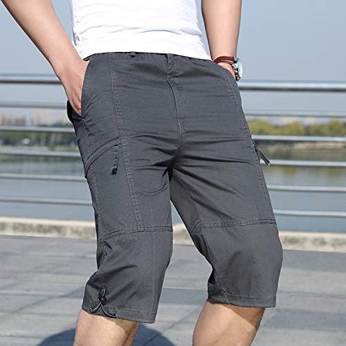 מכנסיים קצרים של Rtrde Mens Mens אופנה רוכסן חוץ מכנסי כיס מכנסיים ספורט מכנסיים מזדמנים מכנסיים קצרים חאקי