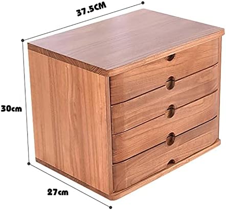 משרד שולחן העבודה אחסון תיבת אחסון מתלה נתונים קובץ ארון, 4-שכבה עץ שולחן העבודה תיבת אחסון, יכול לאחסן 4