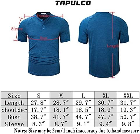חולצות גולף ללא צווארון Tapulco Mens חולצות שרוול קצר בכושר יבש מתיחה מזדמנת של חולצות קלות נשימה קלות