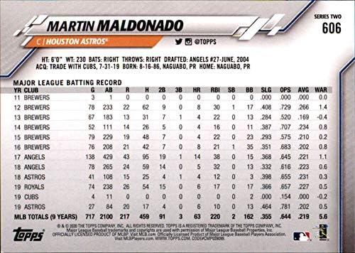 2020 Topps 606 מרטין מלדונאדו יוסטון אסטרוס MLB כרטיס מסחר בייסבול