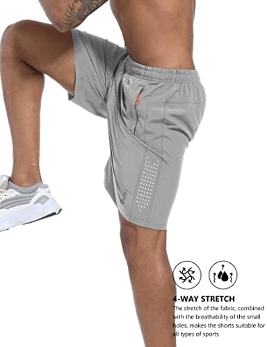 גברים של ספורט מכנסיים קצרים לנשימה מהיר יבש קל משקל כושר מכנסיים 7 ריצה אימון כדורסל מכנסיים קצרים