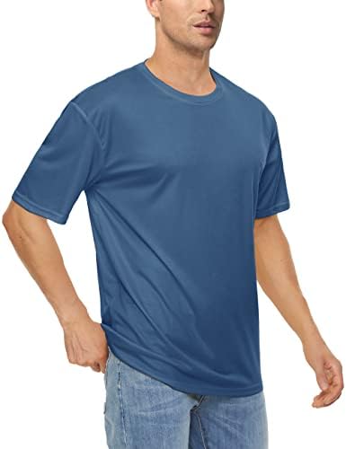 חולצות שרוול קצרות של FaskUnoie של גברים UPF 50+ הגנה מפני השמש הפריחה מהיר מים יבש שחייה חולצות לטיולים