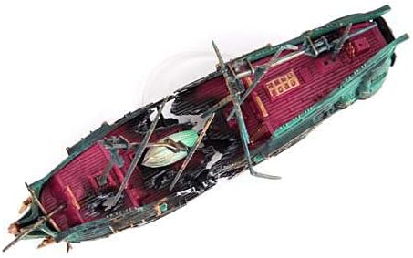 קישוטי אקווריום שרף ספינה גדולה שורשת סירות פלסטיק פיצול אוויר מפוצל ספינות שבור ספינות דגים קישוט דגים עיצוב