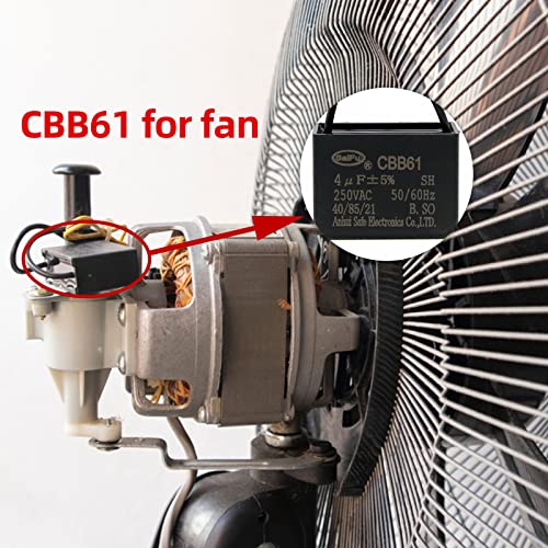Akzytue CBB61 קבלים 4UF 250V מאוורר תקרה AC 2 תיל 50/60 הרץ להפעלת מנוע משאבת מחולל מאוורר חשמלי