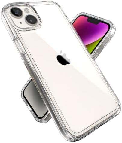 Speck Clear iPhone 14 Plus מארז - הגנה על טיפה, מארז טלפון דק של שכבה כפולה עמידה בפני שריטות עבור מכשירי