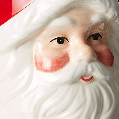 חג המולד קרמיקה קלאסי סנטה ראשי משקאות שתיית ספלים, אדום &מגבר; לבן, סט של 4, בינוני, 5.5 איקס