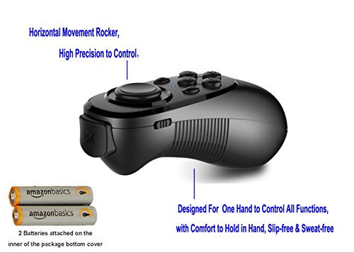 VR שלט מרחוק gamepad Bluetooth Control VR וידאו, משחק, selfie, flip e-book/ppt/nook עמוד, עכבר, באוזניות