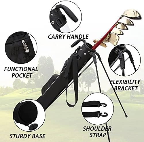 שקיות גולף של PGM - תיק גולף PGM קל משקל עם רצועה ומעמד - קלה לנשיאה ועמידה תיק גולף פוטט - תיק עמדת גולף