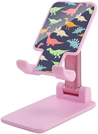 דינוזאור צבעוני טלפון סלולרי מתקפל עמדת טבליה מתכווננת מחזיק טבליות לבית אילוף שולחן עבודה סגנון ורוד