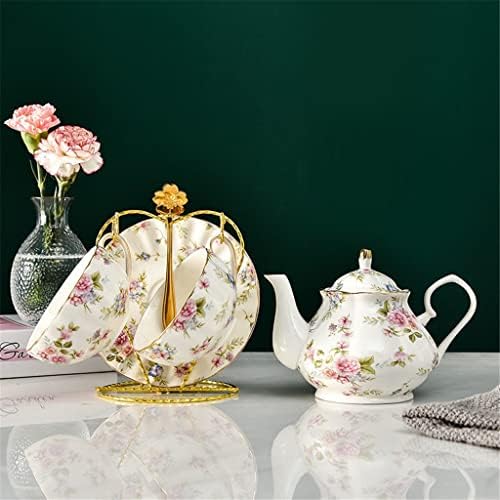 אגוז סגנון אירופאי רוז רטן עצם סין תה סט אחר הצהריים כוס תה סט חרסינה קומקום 1 קומקום 2 כוסות ו