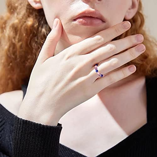 לב קשר טבעת טבעי אבן טבעת גודל מתכוונן פשוט תכשיטים עם מזל טוב כרטיס עלה חרדה טבעות לנשים
