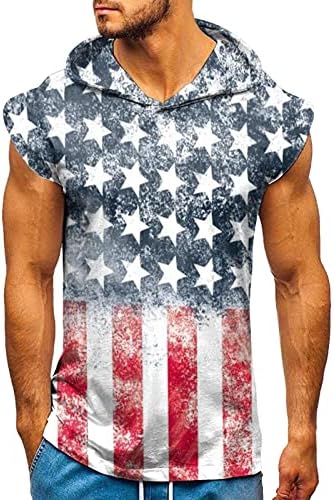 רגיל כותנה חולצות גברים מקרית ספורט עצמאות יום דגל כושר ספורט שרוולים סלעית מרופד חולצות עבור