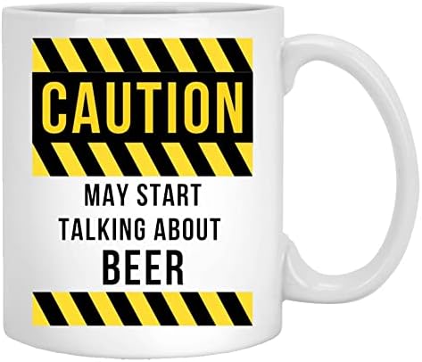 זהירות של NINHAYS עשויה להתחיל לדבר על ספל בירה, מתנה חובבת בירה, ספל חובב בירה, מתנת שתיית בירה, מתנת