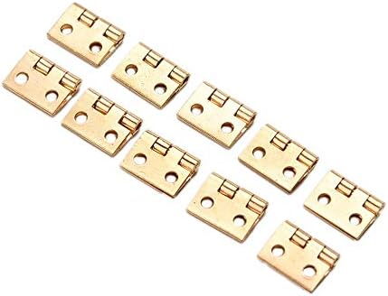 Czdyuf 10 יחידות ציפוי פליז ציר מיני תכשיטים דקורטיביים קטנים קופסת עץ ציוני דלתות עם ריהוט בובות