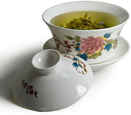 לבן פורצלן גדול ספל תה סנקאי תה כוס סט יופי דפוס בלום