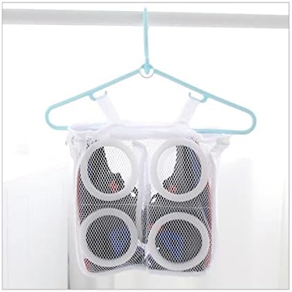 2 יחידות באיכות פוליאסטר כביסה נעלי רשת נטו תיק לכביסה עדינה לבן לשטוף שקיות עבור גרבי חזיית מסכת תליית