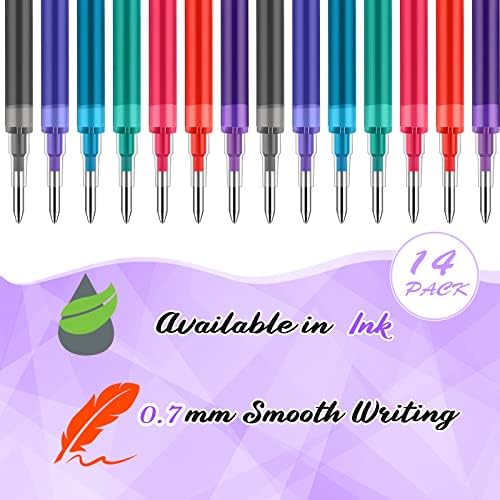 7 חבילה מחיק עט מילוי 0.7 ממ 7 מגוון צבעים ג ' ל דיו מילוי בינוני בסדר נקודת מחיק עטים מילוי תואם