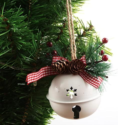קישוטי עץ חג המולד 80 ממ פעמון לבן לבן חג המולד תליון קישודים עונתיים חג המולד