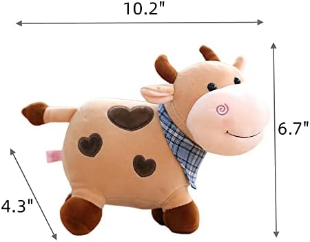 צעצוע קטיפה של פרה xzjmy, 10.2 בובת פרה קטנה, בובת כרית זריקת בעלי חיים ממולאת, נוכחת לכל גיל ואירוע