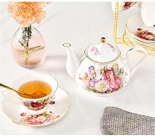 פרח גרטד עצם בסגנון אירופאי סין סין סט אחר הצהריים כוס תה סט חרסינה קומקום 1 קומקום 2 כוסות וצלוחיות