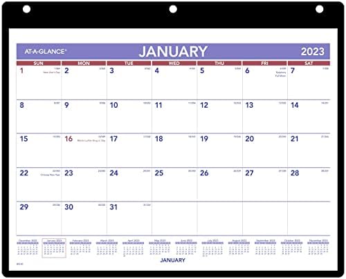 לוח השנה של קיר ושולחן עבודה 2023, 11 x 8, מחזיק ויניל כיסוי קטן, חודשי, ברור