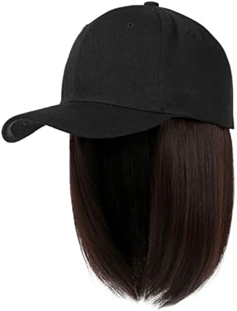 תסרוקת בוב קצרה כובע פאה נשלף לכובע בייסבול אישה עם תוספות שיער ילדה ישרה אפר בלונדינית תערובת בלונדינית