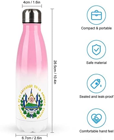 מעיל הנשק של אל סלבדור 17oz בקבוק מים ספורט נירוסטה ואקום מבודד צורת קולה בקבוק ספורט לשימוש חוזר
