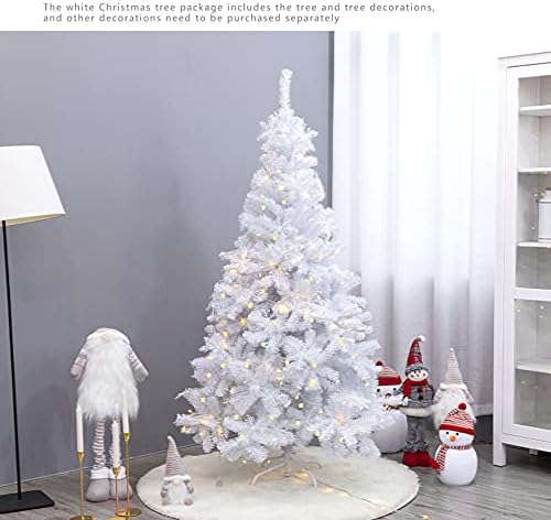 Cyzpf עץ חג המולד שלג לבן נוהר 150 סמ קל משקל וקל להרכבה של עמדת מתכת לחופשה לקישוטים למלונות