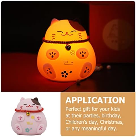 ליפקום חתול לילה אור לילדים נייד ברז שליטה נטענת מנורת לילה מנורת חמוד משתלת צבע שינוי ילדים לילה