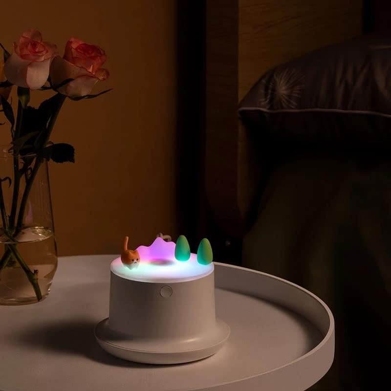 עוגת בצורת אוויר אדים ארומה מפזר עם צבע הוביל אור כיבוי אוטומטי מיני בית אדים