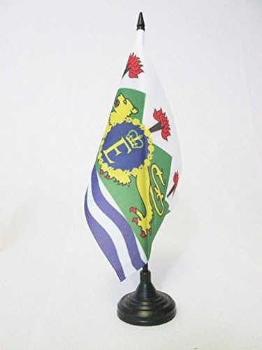 דגל AZ רויאל סטנדרט של סיירה לאונה 1961-1971 דגל שולחן 5 '' x 8 '' - סיירה ליאונאי דגל שולחן כדוס