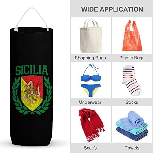סיציליאני דגל מכולת תיק רחיץ ארגונית מכשירי עם תליית לולאה לאחסון קניות אשפה שקיות
