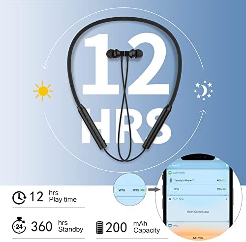 Oinmely Bluetooth אוזניות Bluetooth v5.0 אוזניות אלחוטיות ספורט אוזניות אוזניות עם מיקרופון 12