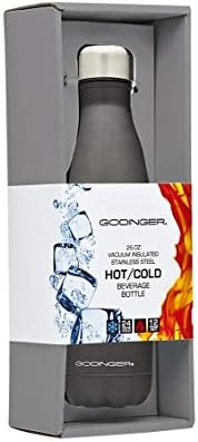 Godinger Silver Art 17 עוז. צבע טיטניום מבודד ואקום בצבע חום/משקה קר בקבוק משקה שתו תרמוס מים