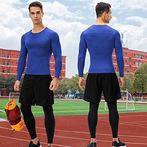 3 חבילות אתלטי גברים אתלטי ארוך חולצות דחיסה