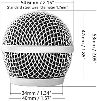 פילקט 2 יחידות החלפת מיקרופון גריל מיקרופון גריל מיקרופון כדור ראש רשת גריל עבור שור עמ '48