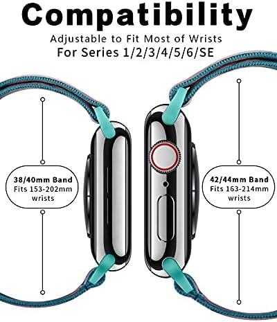 Amanecer נמתח להקות שעון ניילון תואמות את סדרת Apple Watch 8/7/6/5/4/3/2/1 Ultra SE, דפוס קלוע מתכוונן לולאת