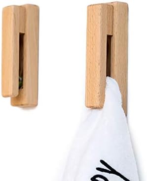 עץ מגבת ווים-סט של 2 עצמי דבק בציר מגבת מחזיק עץ קיר רכוב מגבת מדפי לאמבטיה ומטבח-מהיר ייבוש, להפחית התפתחות
