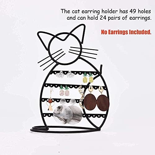 עירוני דקו תכשיטי ארגונית סטנד חתול בצורת עגיל מחזיק ארגונית מתכת 48 הרבעה עגיל חורים תכשיטי מחזיק,