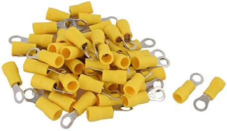 50 יחידות 2-4 16-14 מסופי טבעת מבודדים מראש מחבר צהוב(50 יחידות 2-4 16-14 מסופי טבעת מבודדים מראש