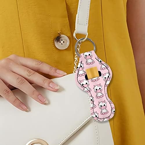 נשים מחזיקי מפתחות שרוול קליפ על שפתון פאוץ עם מתכת טבעת